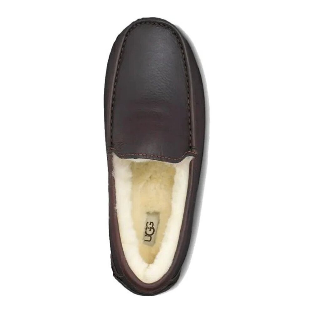 UGG Men's Sz. 11 Dark Spice Ascot Leather Slipper
